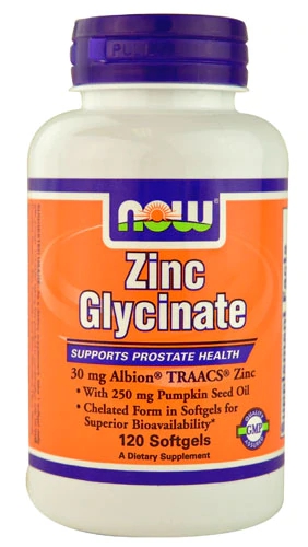 NOW Foods Zinco Glicinato Quelato 30mg - 120 Softgels