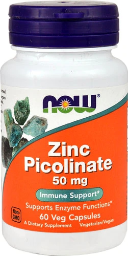 NOW Foods Zinco Picolinato 50mg - 60 Cápsulas - Suporte Imunológico e Bem-Estar