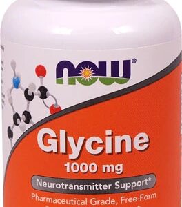 NOW Glycine 1000 mg - 100 Cápsulas Veganas - Suporte ao Sono e Recuperação Muscular