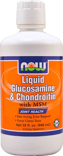 NOW Liquid Glucosamine & Chondroitin com MSM - 946ml para Saúde das Articulações