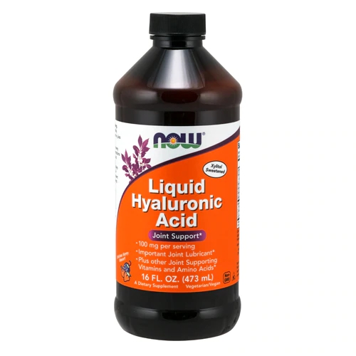 NOW Foods Ácido Hialurônico Líquido Berry 100mg - 473ml para Pele e Articulações