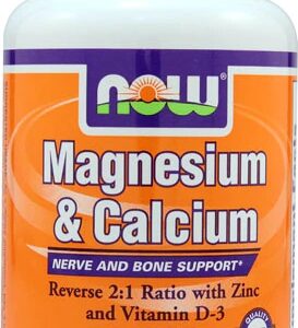 NOW Magnesium & Calcium - 100 Tabletes: Saúde Óssea e Muscular