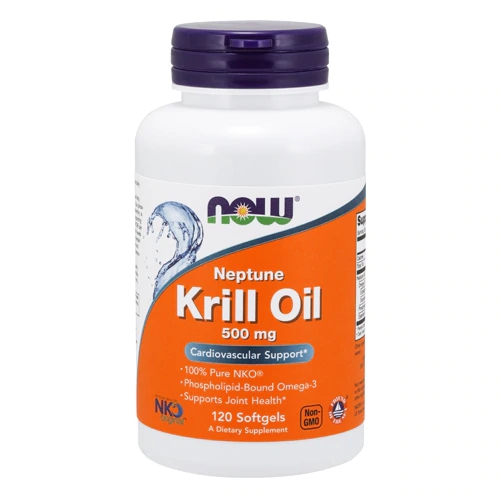 NOW Neptune Krill Oil 500mg 120 Cápsulas - Ômega 3, EPA e DHA para Saúde Cardiovascular e Cerebral