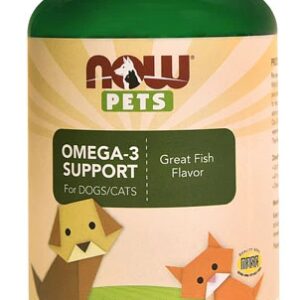 NOW Pets Ômega-3 Suporte Cães e Gatos - 180 Cápsulas Gelatinosas