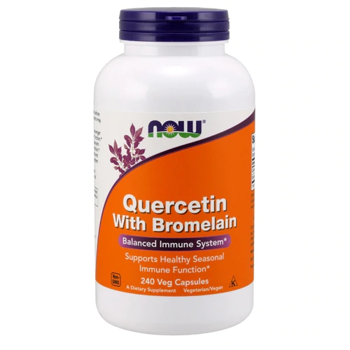 NOW Quercetin com Bromelaína 240 Cápsulas Veganas - Suporte Imunológico e Anti-inflamatório