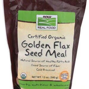 NOW Real Food Certified Organic Golden Flax Seed Meal -- 12 oz