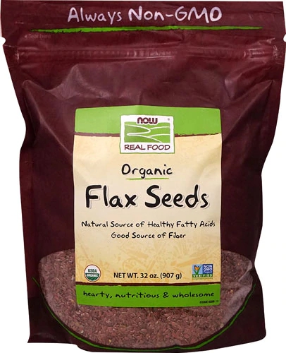 Sementes de Linhaça Orgânica NOW Real Food - 907g - Rico em Ômega-3