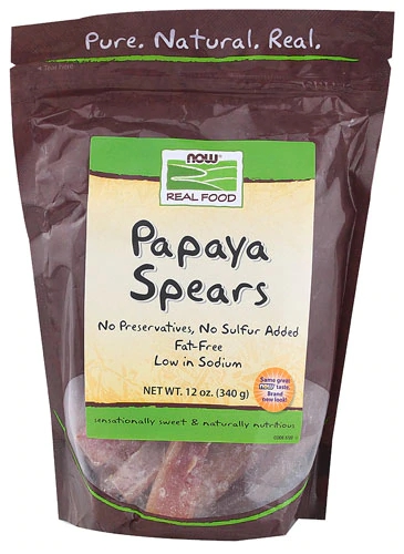 NOW Real Food Papaya Spears -- 12 oz