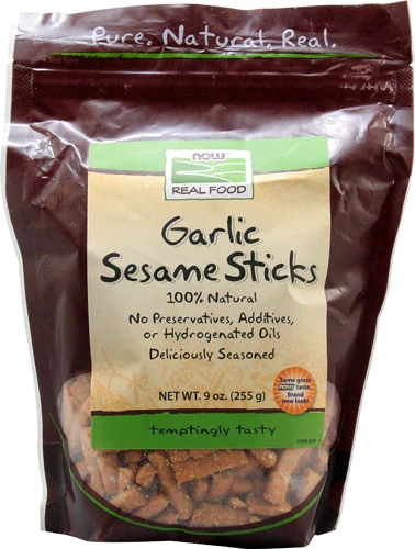 NOW Real Food Palitos de Gergelim com Alho - 255g
