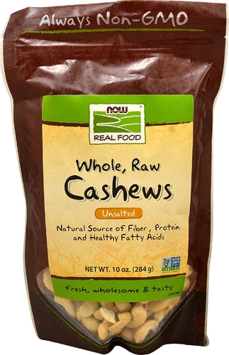 Castanhas de Caju Integrais Cruas Sem Sal NOW Real Food™ - 284g