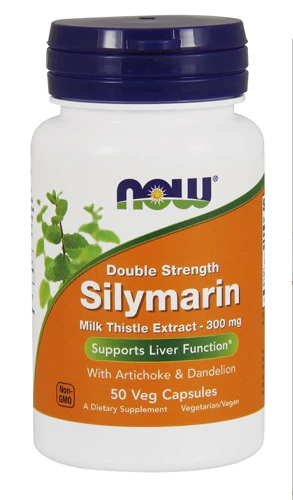 NOW Silymarin Milk Thistle Extract Double Strength - 300mg - 50 Cápsulas Vegetais