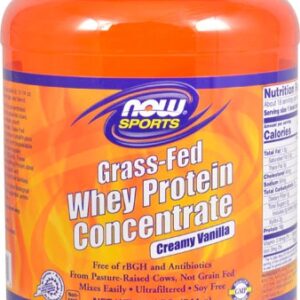 Proteína Isolada do Soro do Leite NOW Sports Grass-Fed Baunilha Cremosa 544g