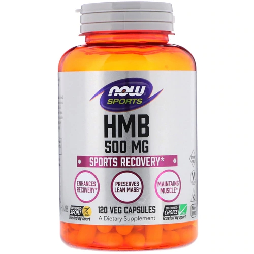 NOW Sports HMB - 500 mg - 120 Cápsulas Vegetais - Suplemento para Massa Muscular