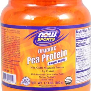 Proteína Vegetal Orgânica NOW Sports Sabor Baunilha Natural - 680g