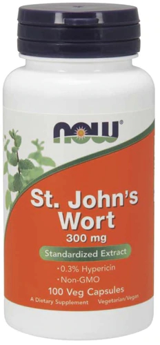 NOW St. John's Wort Erva de São João 300mg - 100 Cápsulas Veganas