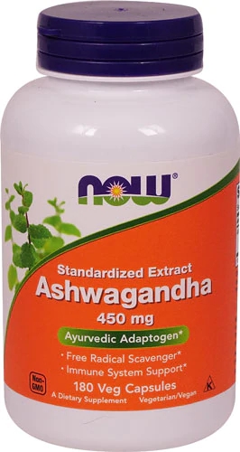 Ashwagandha 450mg - 180 Cápsulas Veganas NOW Foods: Bem-Estar e Equilíbrio Natural