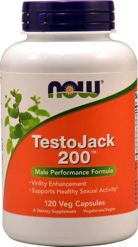 NOW TestoJack 200™ - Suplemento de Energia e Vitalidade - 120 Cápsulas Vegetarianas