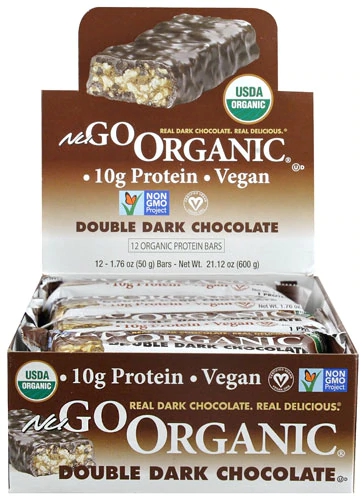 Barra NuGo Organic Double Dark Chocolate - 12 Barras (Aprox. 600g)