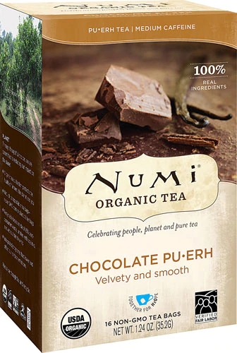Numi Chá Preto Orgânico Chocolate Puerh - Blend Especial 16 Sachês (28g)