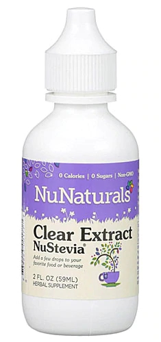 Adoçante Natural NuStevia Clear Extract NuNaturals 59ml - Zero Calorias