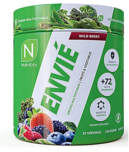 NutraKey Envie Greens Multivitamínico Sabor Frutas Silvestres - 35 Porções