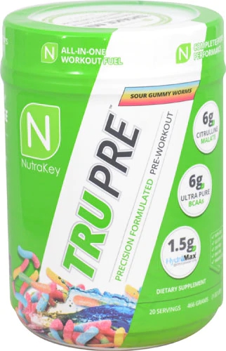 NutraKey TRU Pre™ Pré-Treino Formulação Precisa Sabor Gummy Worms - 20 Doses