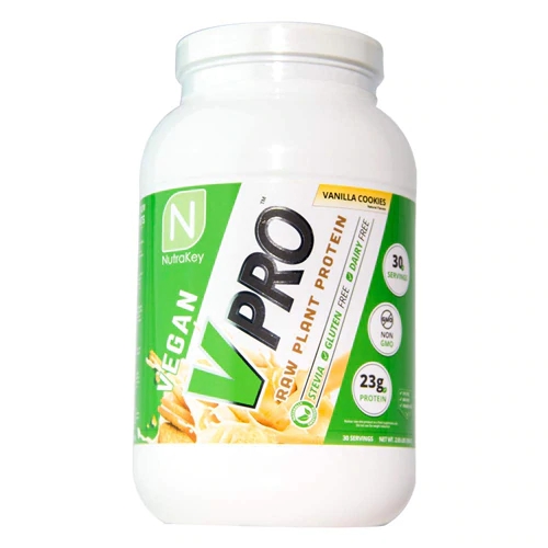 Proteína Vegetal NutraKey VPRO Raw Plant Protein Baunilha Cookies - 907g