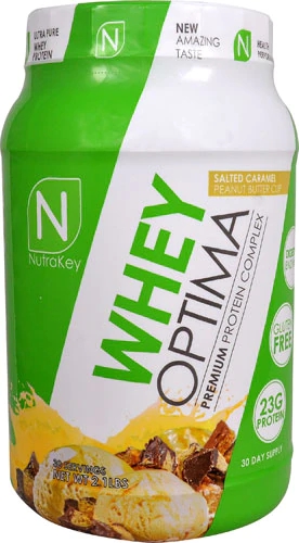NutraKey Whey Optima 950g - Whey Protein Isolado e Concentrado Sabor Salted Caramel Peanut Butter Cup