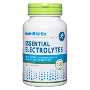 NutriBiotic Essential Electrolytes - 100 Cápsulas Veganas para Rehidratação e Bem-Estar