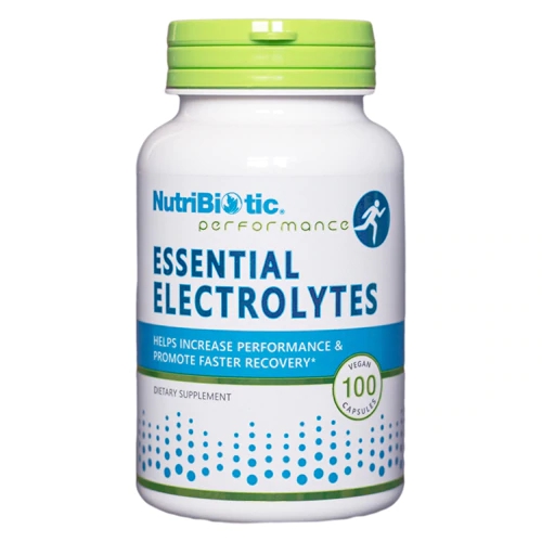NutriBiotic Essential Electrolytes - 100 Cápsulas Veganas para Rehidratação e Bem-Estar