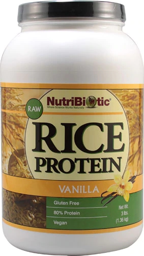 Proteína de Arroz Vegana NutriBiotic Sabor Baunilha Crua - 1.36kg