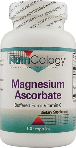 NutriCology Magnésio Ascorbato 100 Cápsulas - Suplemento de Vitamina C e Magnésio