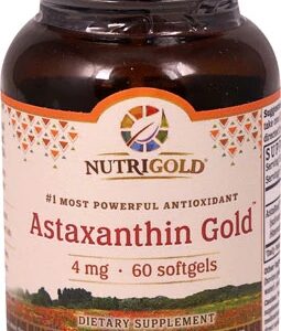 NutriGold Astaxanthin Gold 4mg 60 Softgels - Poder Antioxidante Puro