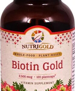 NutriGold Biotin Gold 2500 mcg - 120 Plantcaps® - Cabelos, Pele e Unhas Fortes