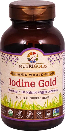 NutriGold Iodine Gold 300 mcg - 90 Cápsulas Vegetais Orgânicas