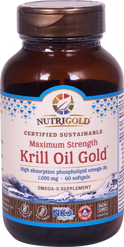NutriGold Krill Oil Gold 1000mg - 60 Cápsulas de Óleo de Krill Puro