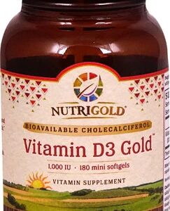 NutriGold Vitamina D3 Gold 1000 UI - 180 Mini Softgels - Fortaleça Seus Ossos e Imunidade