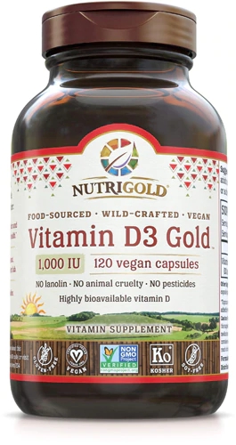NutriGold Vitamina D3 Gold Vegana 1000 IU - 120 Cápsulas