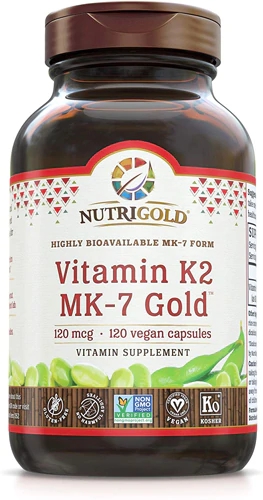 NutriGold Vitamina K2 MK-7 Gold 120 mcg - 120 Cápsulas Veganas