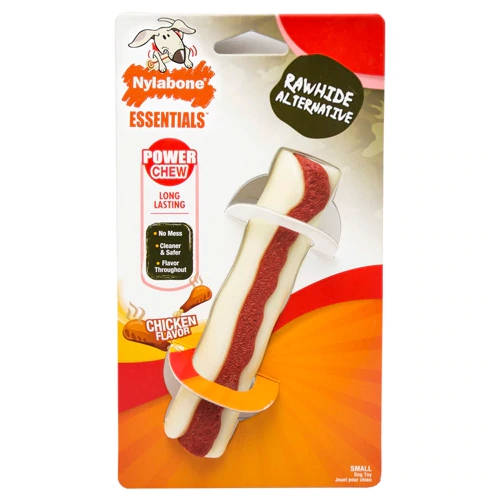 Nylabone Essentials Alternativa de Couro Mastigável com Frango - 1 Unidade - Brinquedo Interativo