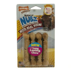 Nylabone Natural Nubz Petiscos Mastigáveis para Cães Pequenos Sabor Bison - 4 Unidades