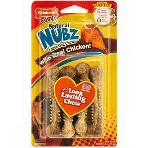 Nylabone Natural Nubz Petisco Mastigável Pequeno Frango - 4 Unidades