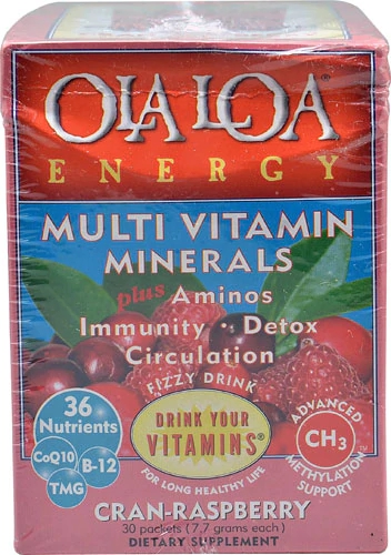 Ola Loa Energy Cran-Raspberry - 30 Sachês - Energia e Nutrição Completa