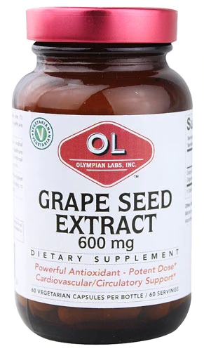 Olympian Labs Grape Seed Extract -- 600 mg - 60 Vegetarian Capsules