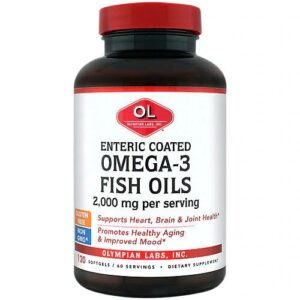 Olympian Labs Ômega 3 Óleo de Peixe Revestido Entérico 2000mg - 120 Cápsulas Softgel