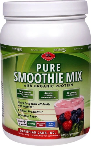 Olympian Labs Pure Smoothie Mix Proteína Orgânica Sabor Natural - 12 Porções