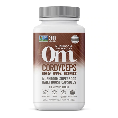 OM Mushroom Cordyceps Superfood - 90 Cápsulas Vegetarianas | Energia e Bem-Estar