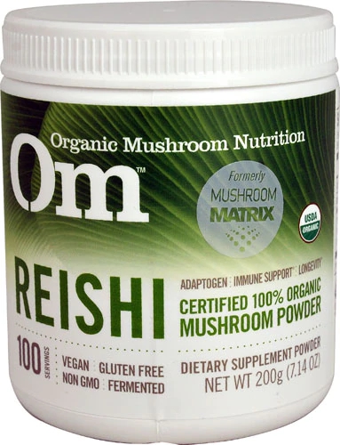 OM Organic Mushroom Nutrition Reishi em Pó - 200g - Suplemento Natural