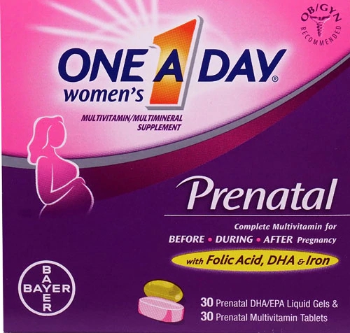 One-A-Day Mulher Multivitamínico Pré-Natal - 30 Comprimidos (2 Pacotes) - Suporte Essencial para Gravidez e Lactação