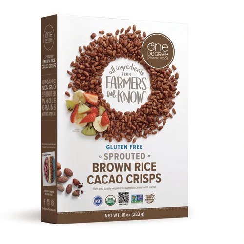 Crocantes de Arroz Integral Orgânico Germinado com Cacau One Degree - 284g